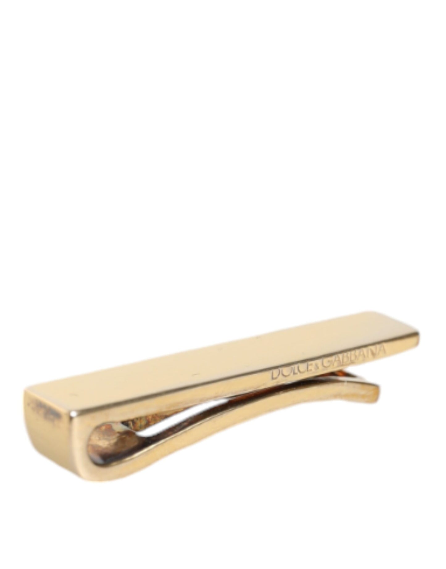 Gold Tone Brass Logo Branded Men Tie Clip Bar - The Luxe Alliance