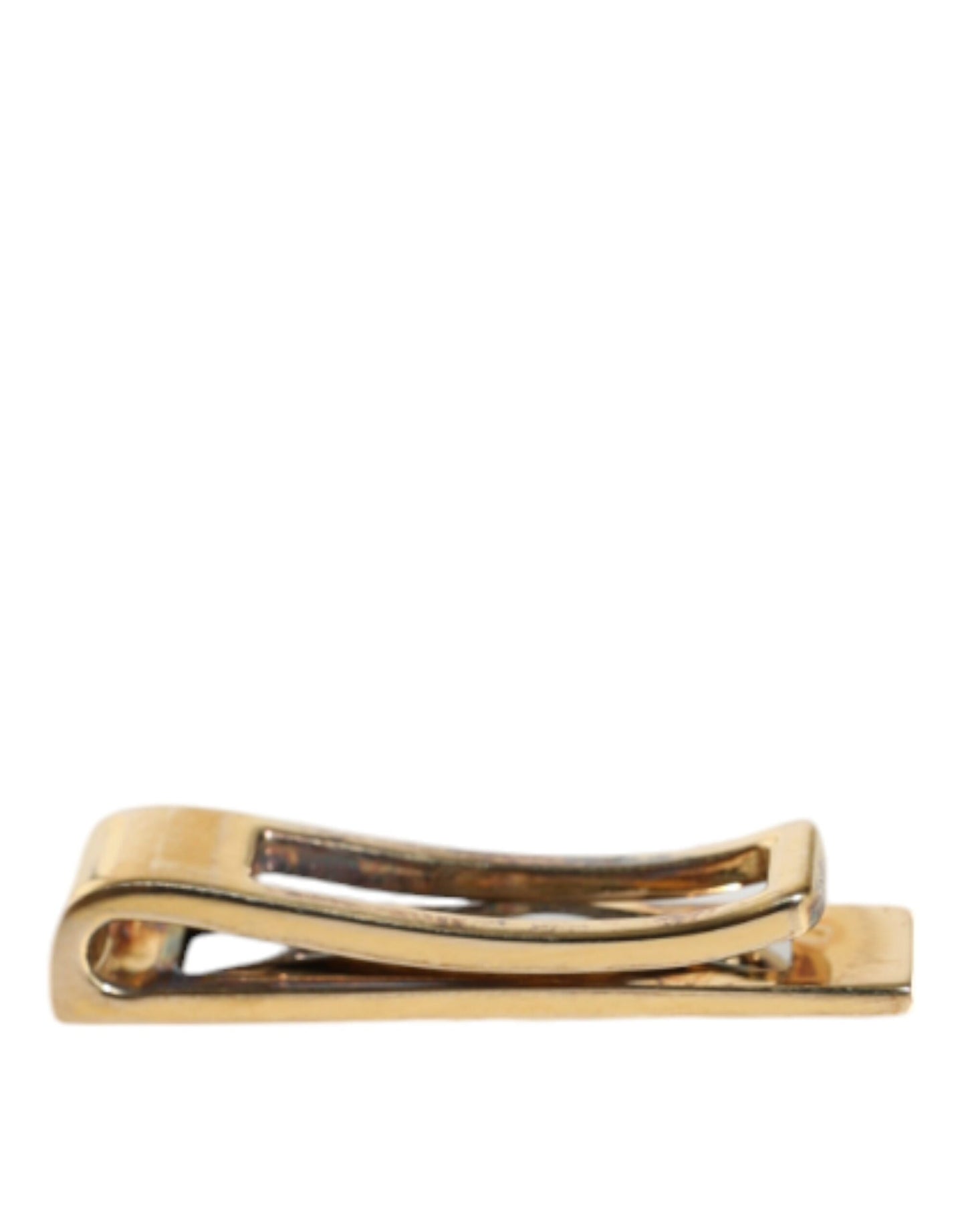 Gold Tone Brass Logo Branded Men Tie Clip Bar - The Luxe Alliance