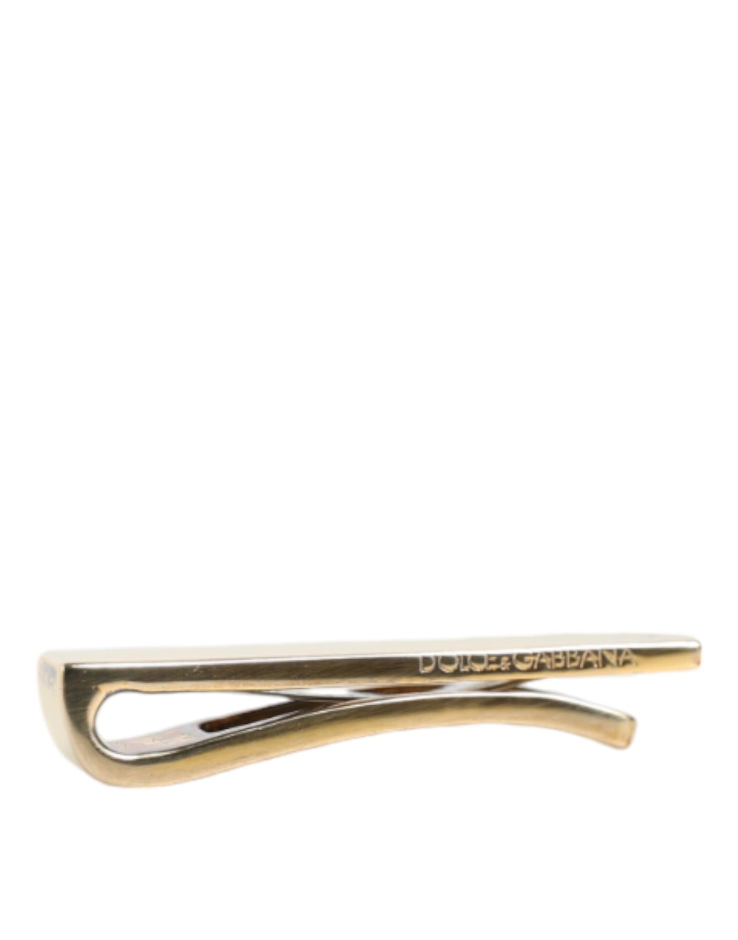 Gold Tone Brass Logo Branded Men Tie Clip Bar - The Luxe Alliance