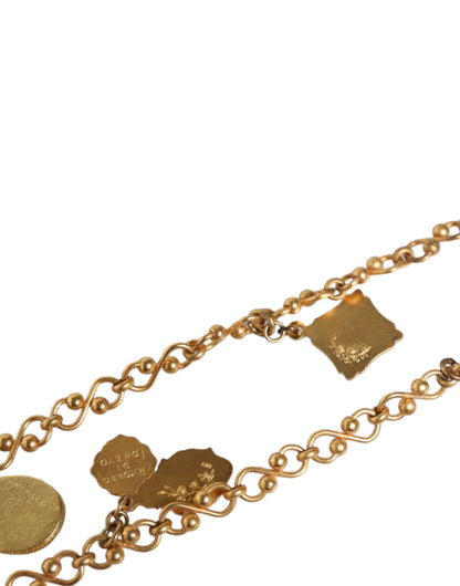 Gold Tone Brass Chain Religious Cross Pendant Necklace - The Luxe Alliance