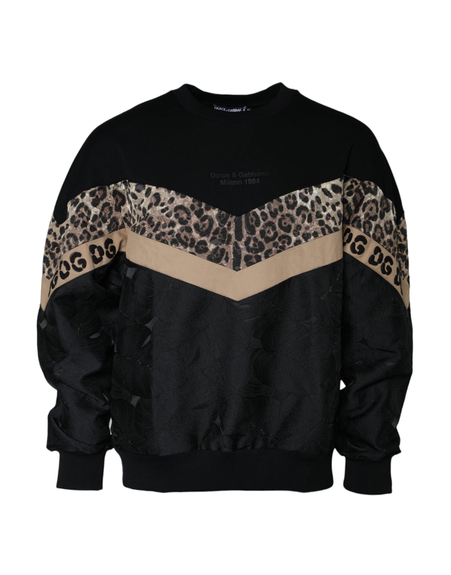 Black Leopard Crew Neck Sweatshirt Sweater - The Luxe Alliance