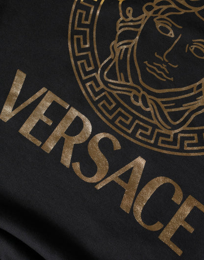 Black Medusa Fleece Cotton Crew Neck Sweatshirt Sweater - The Luxe Alliance