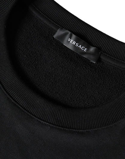 Black Medusa Fleece Cotton Crew Neck Sweatshirt Sweater - The Luxe Alliance