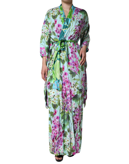 Multicolor Floral Silk Stretch Wrap Dress - The Luxe Alliance