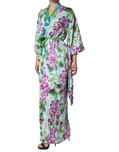 Multicolor Floral Silk Stretch Wrap Dress - The Luxe Alliance