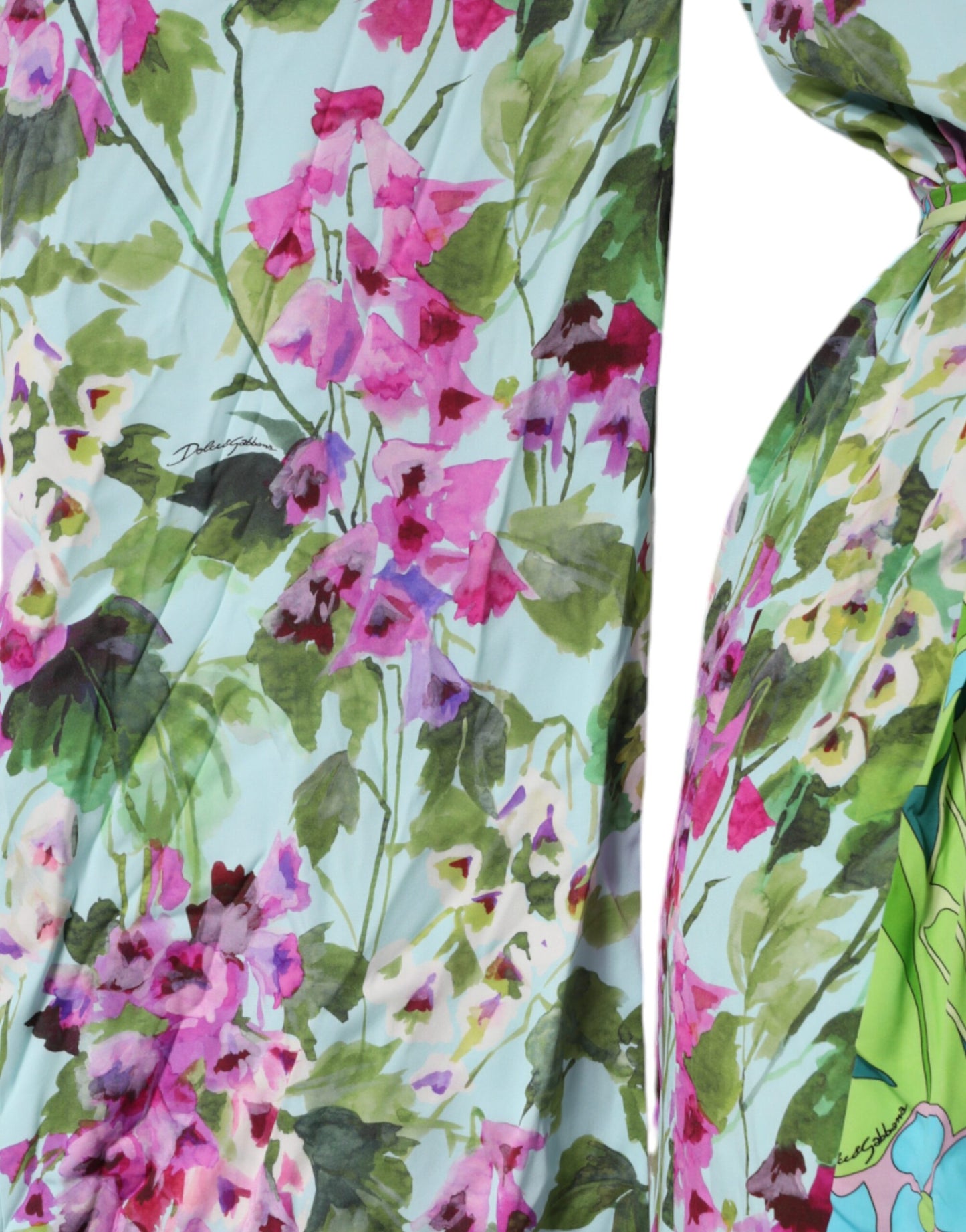 Multicolor Floral Silk Stretch Wrap Dress - The Luxe Alliance