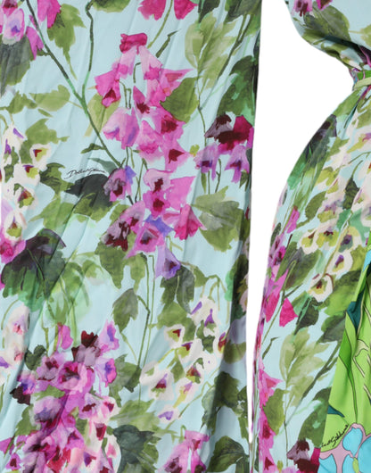 Multicolor Floral Silk Stretch Wrap Dress - The Luxe Alliance