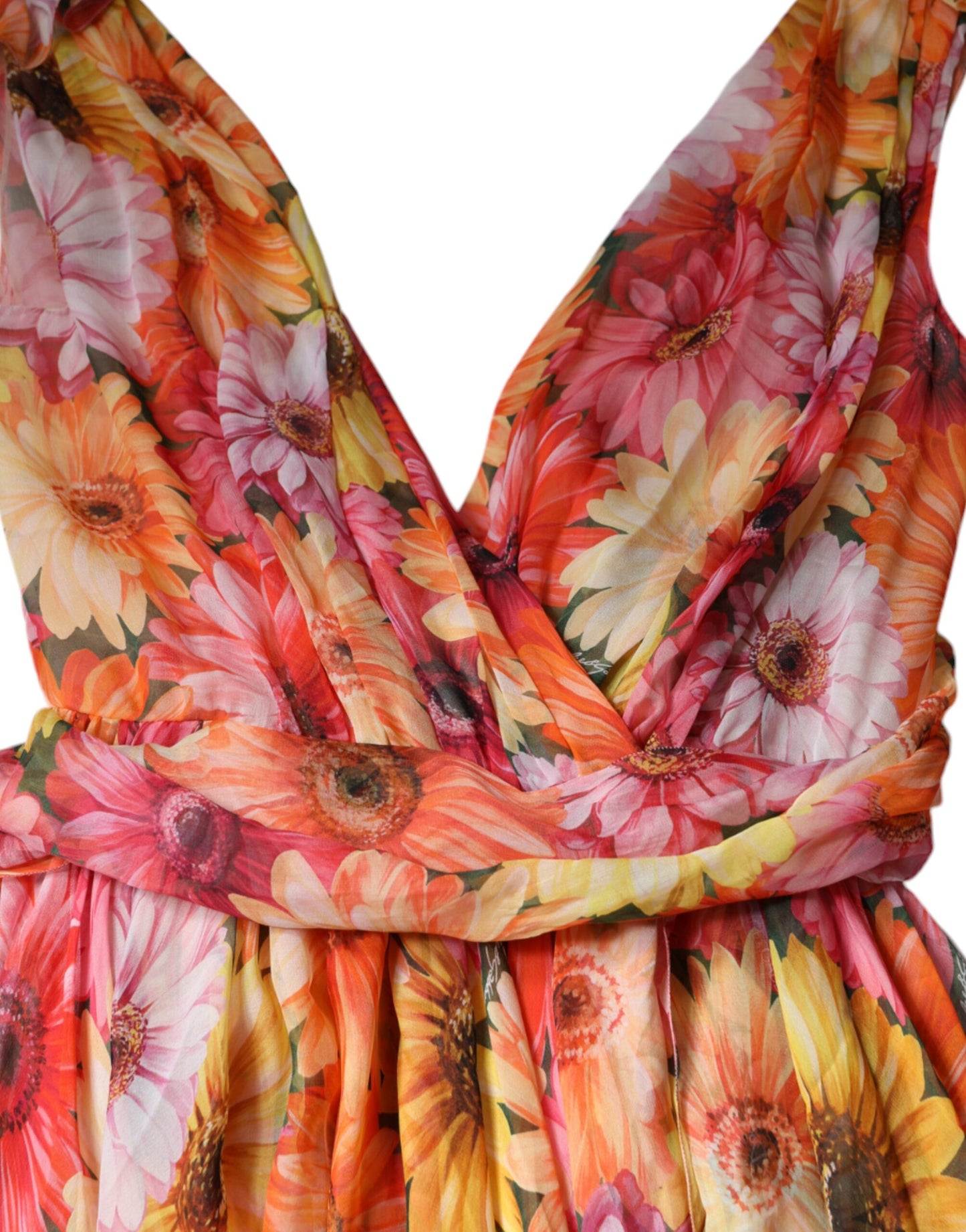 Multicolor Floral Sleeveless V-neck Midi Dress - The Luxe Alliance