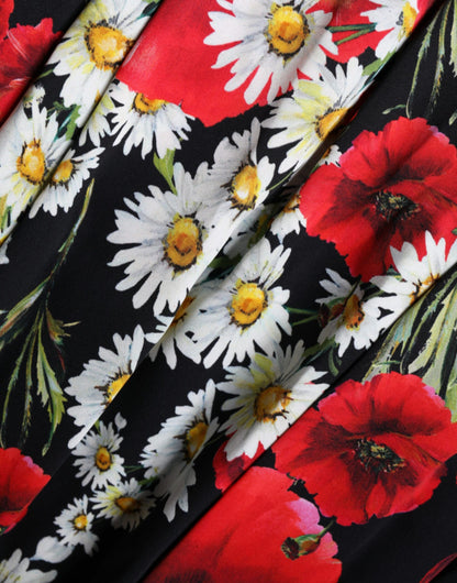 Black Floral Silk Sleeveless Long Gown Dress - The Luxe Alliance