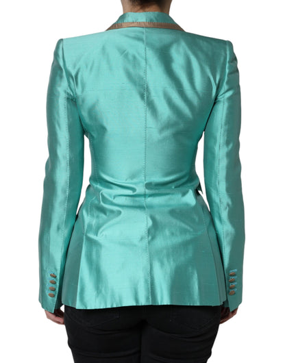  - Metallic Green Single Breasted Blazer Jacket