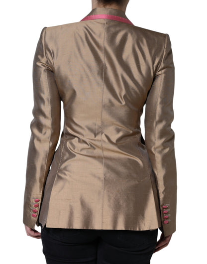  - Metallic Brown Double Breasted Blazer Jacket