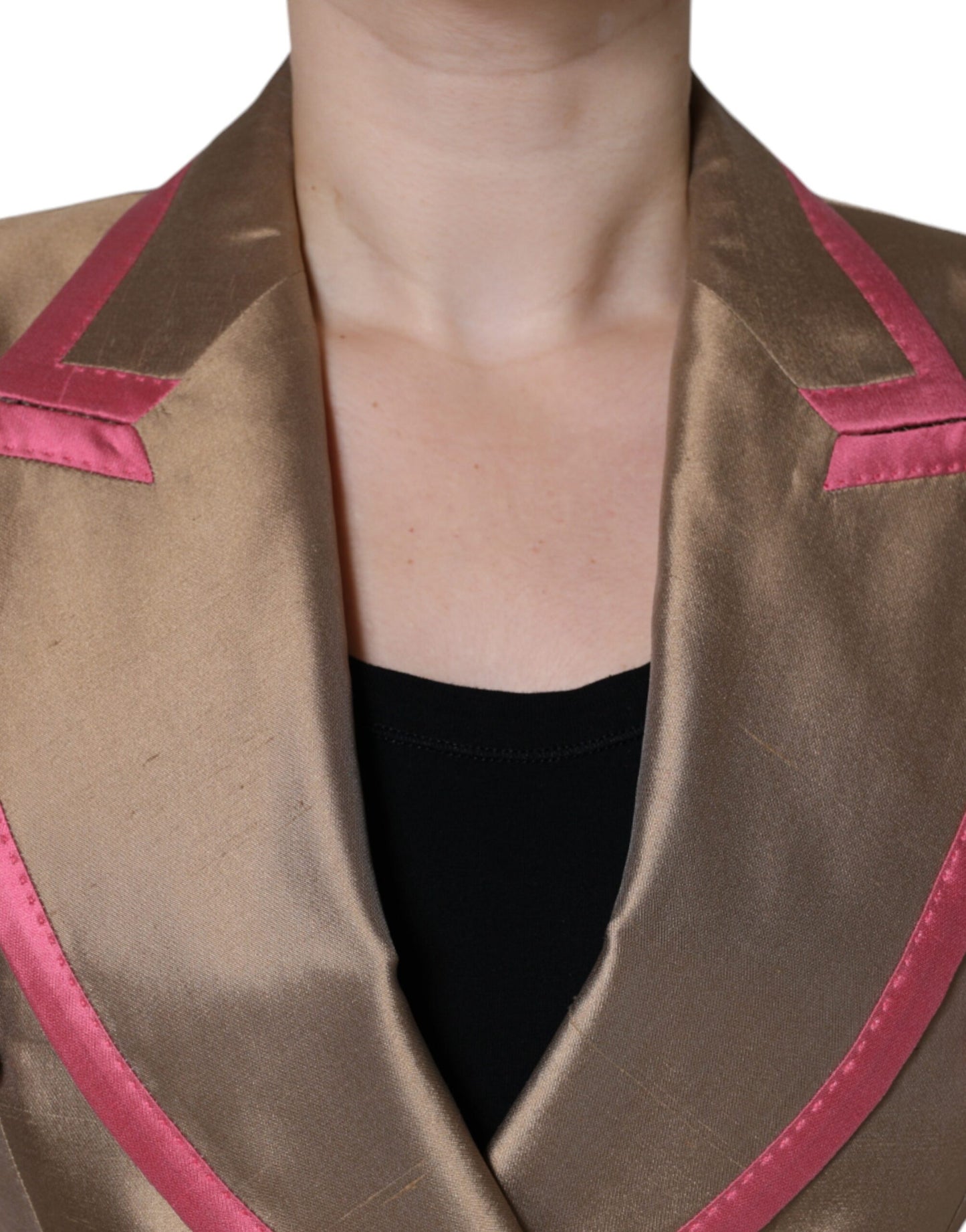  - Metallic Brown Double Breasted Blazer Jacket