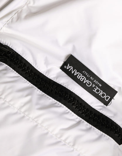 Dolce & Gabbana White Puffer Quilted Full Zip Coat Jacket