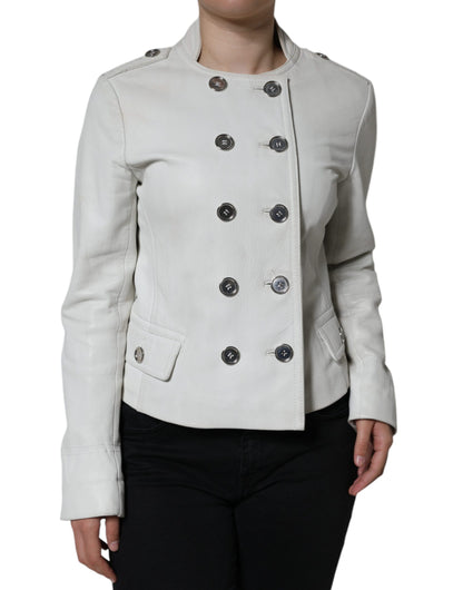  - White Double Breasted Blazer Coat Jacket