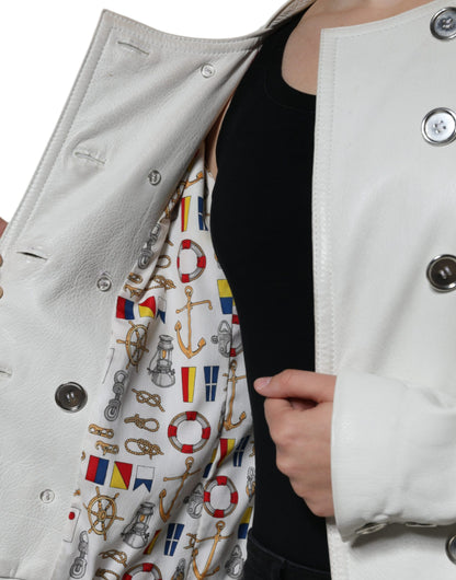  - White Double Breasted Blazer Coat Jacket