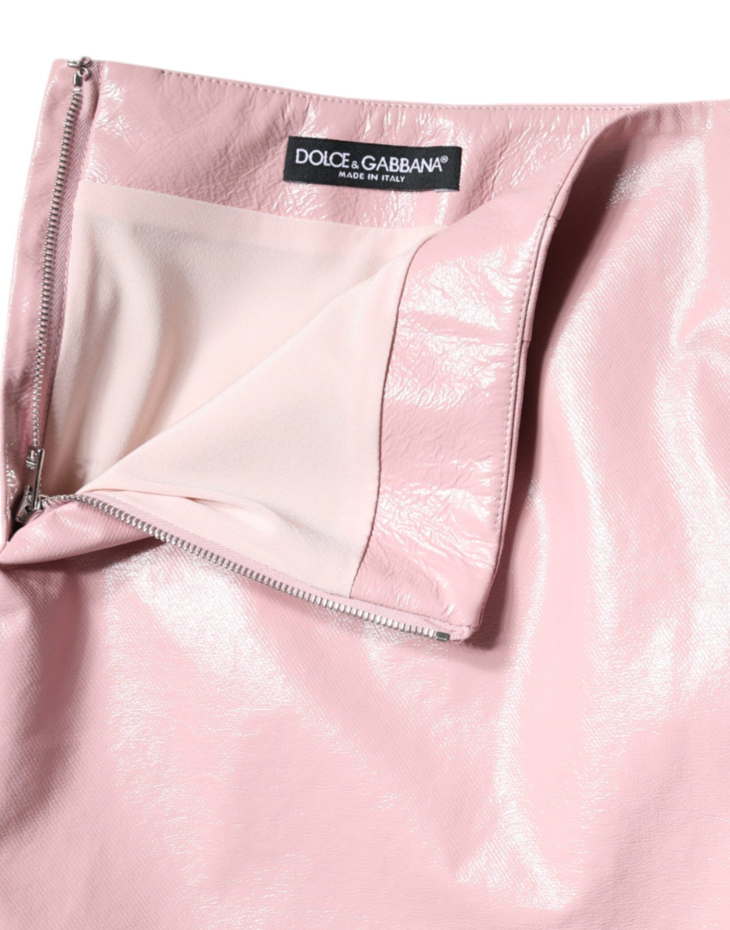 Glossy Pink Cotton High Waist Mini Skirt - The Luxe Alliance