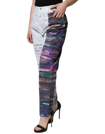  - Multicolor Cotton Stretch High Waist Denim Jeans