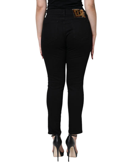  - Black Cotton Stretch Skinny Denim Jeans