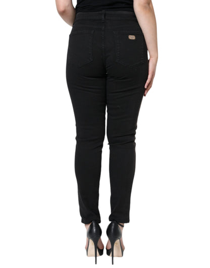  - Black Cotton Stretch Skinny Denim Jeans