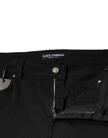  - Black Cotton Stretch Skinny Denim Jeans