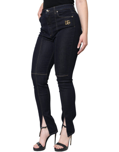  - Black Cotton Blend Skinny Denim Jeans