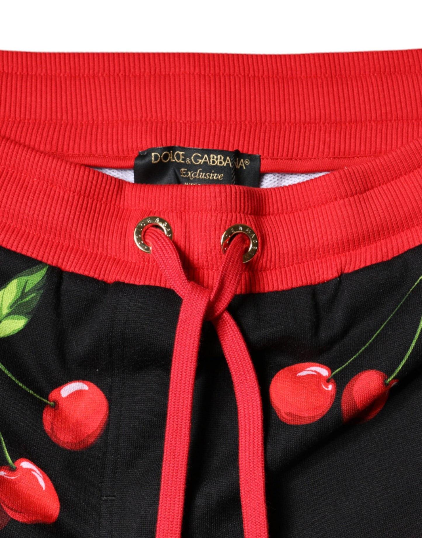  - Black Red Cherry Mid Waist Jogger Pants