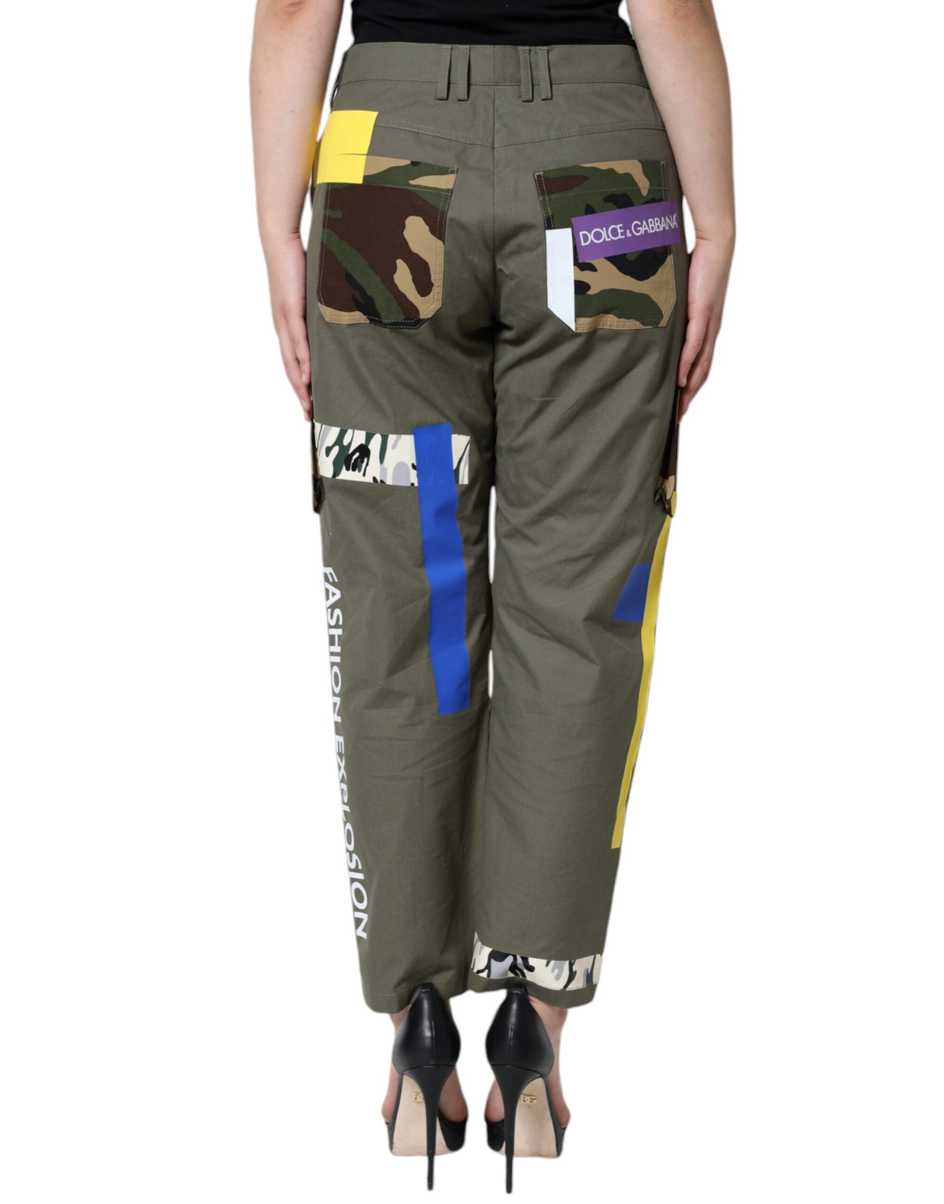 Green Military Cotton Cargo Pants