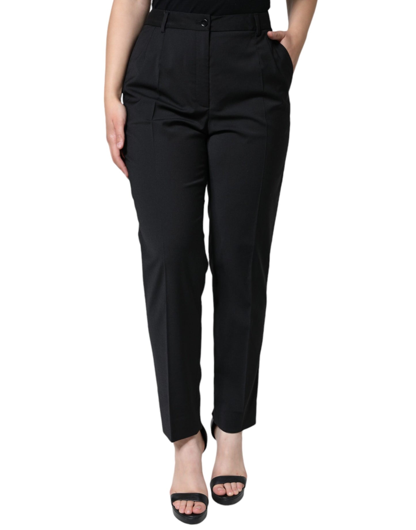  - Black High Waist Tapered Women Pants