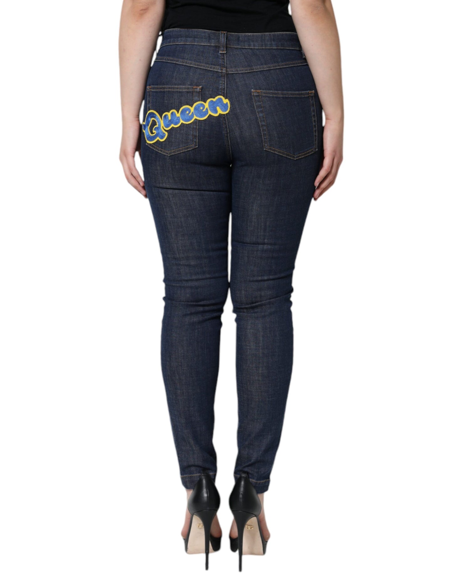  - Dark Blue QUEEN Cotton Skinny Denim Jeans