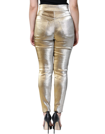  - Metallic Gold High Waist Skinny Pants