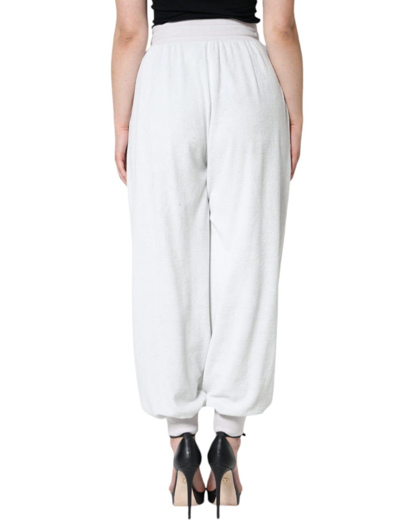  - White Nylon Jogger Sweatpants Pants