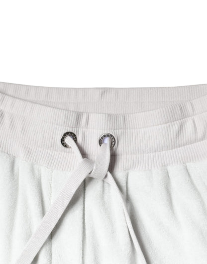  - White Nylon Jogger Sweatpants Pants