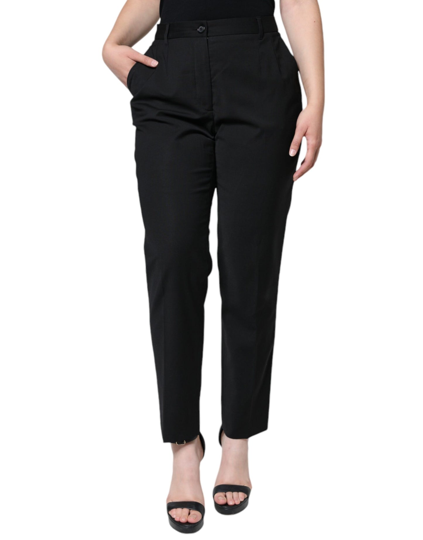  - Black High Waist Tapered Pants