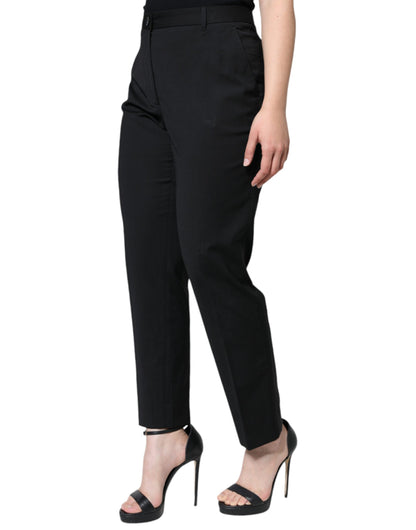  - Black High Waist Tapered Pants