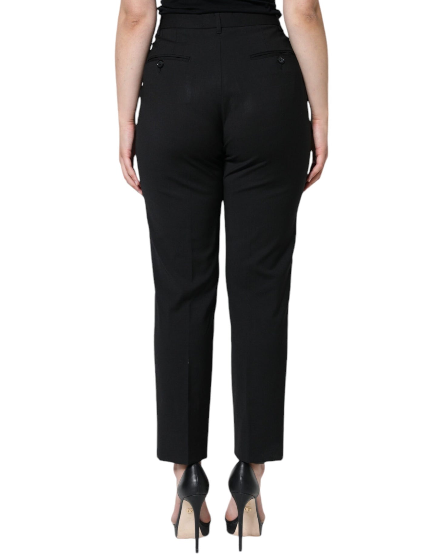  - Black High Waist Tapered Pants