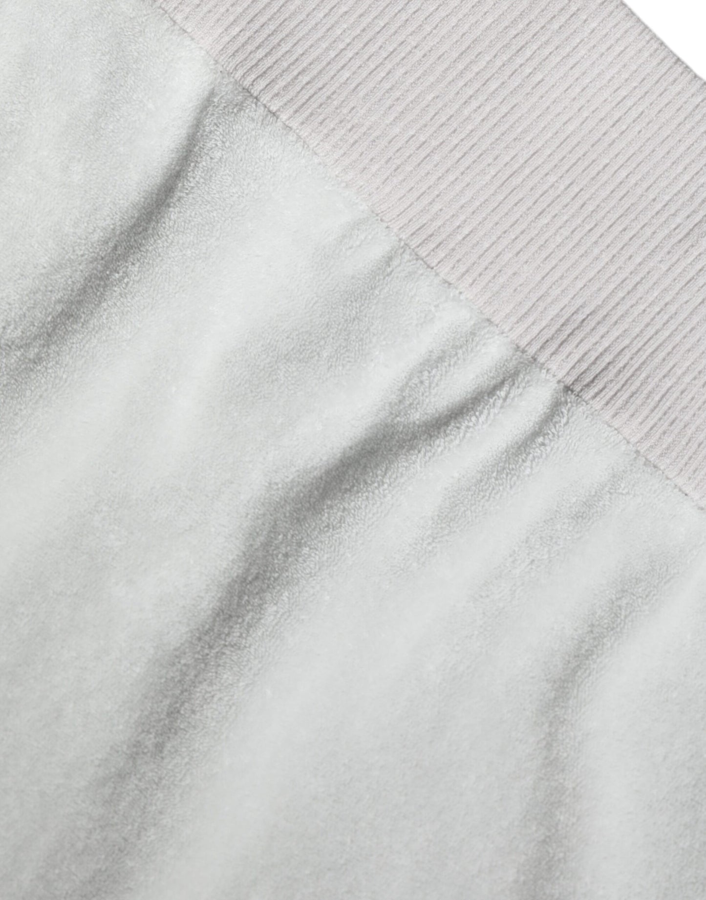  - White Nylon Stretch Crew Neck Pullover Sweater