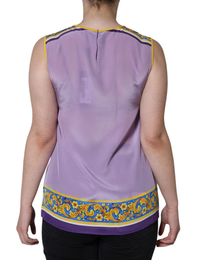  - Purple Silk Caponata Siciliana Print Tank Top