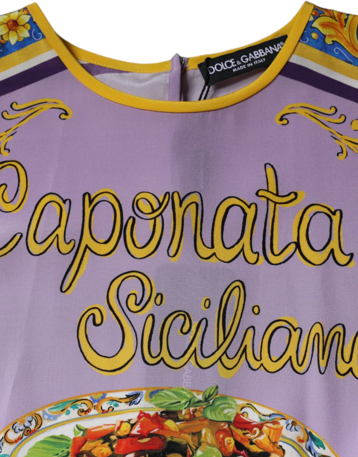  - Purple Silk Caponata Siciliana Print Tank Top