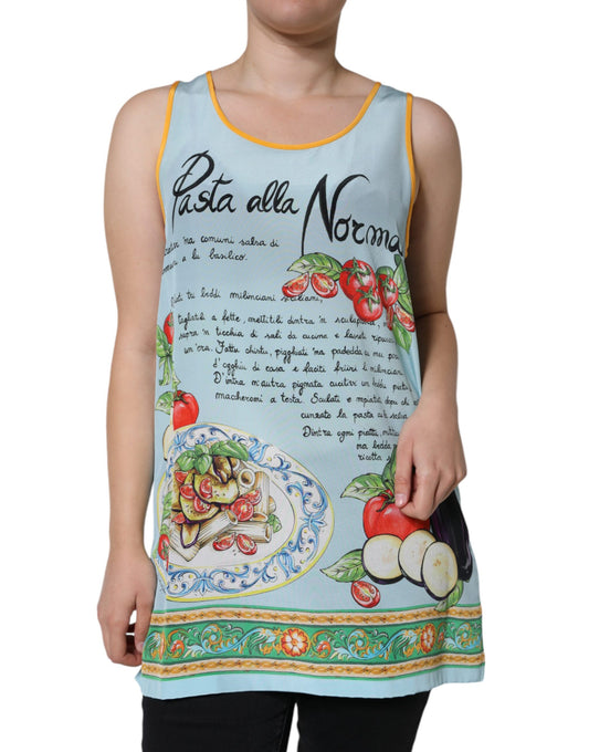  - Multicolor Pasta Alla Norma Print Tank Top