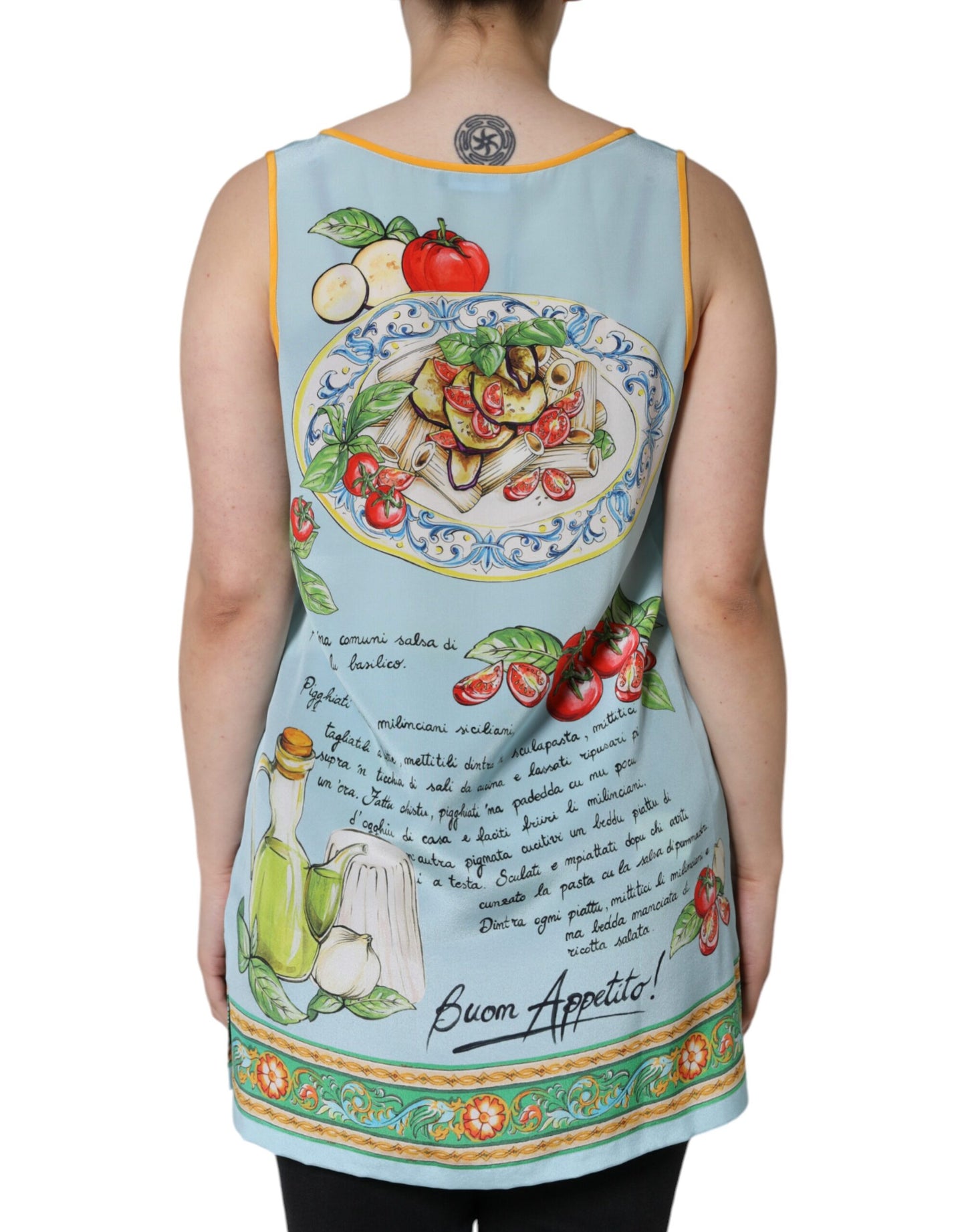  - Multicolor Pasta Alla Norma Print Tank Top