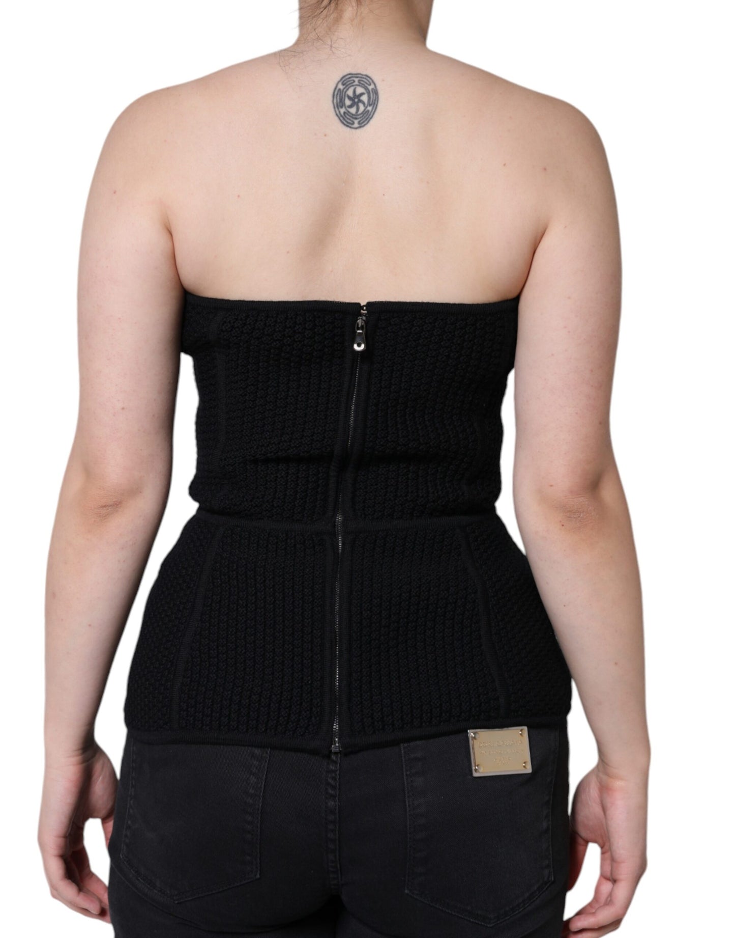  - Black Bustier Sleeveless Corset Blouse Top