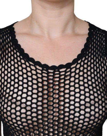  - Black Mesh See Through Sleeveless Tank Top