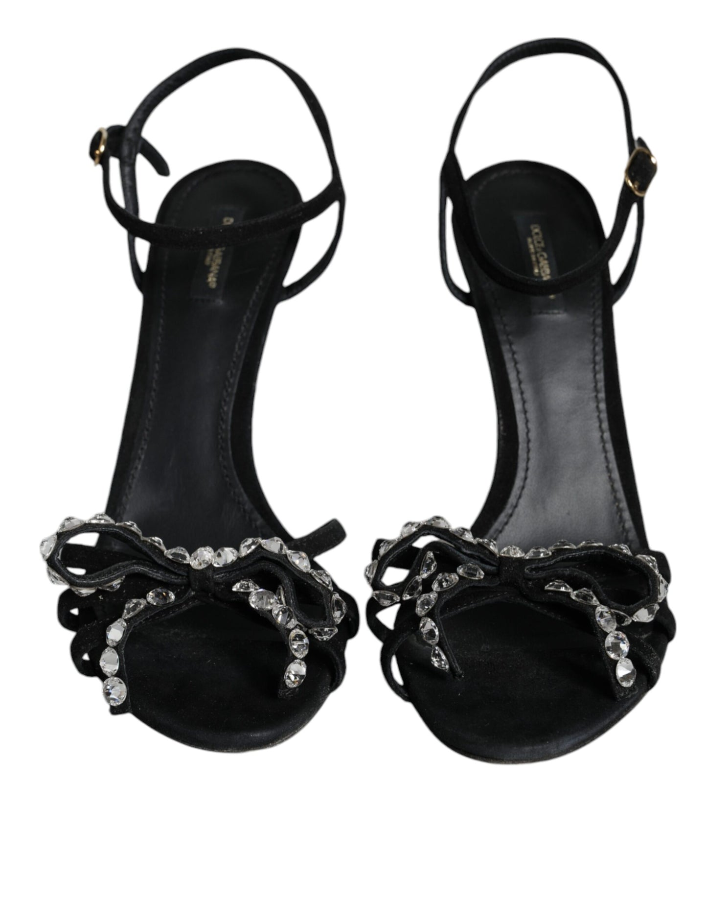  - Black Suede Crystals KEIRA Sandals Shoes