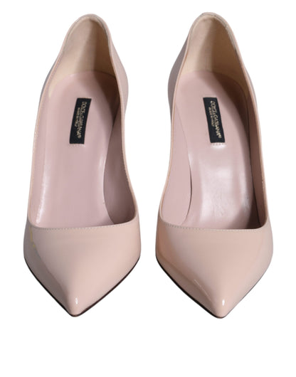  - Beige Patent Leather High Heels Pumps Shoes