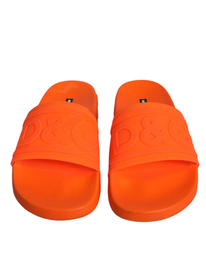 Orange Rubber Slides Sandals Beachwear Shoes - The Luxe Alliance