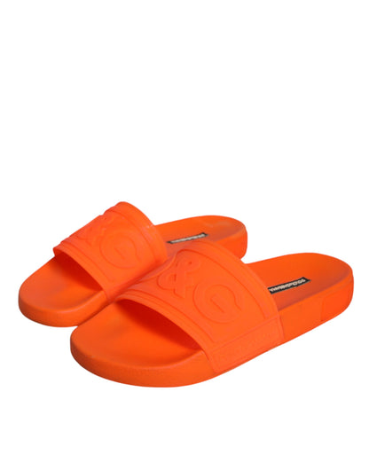 Orange Rubber Slides Sandals Beachwear Shoes - The Luxe Alliance