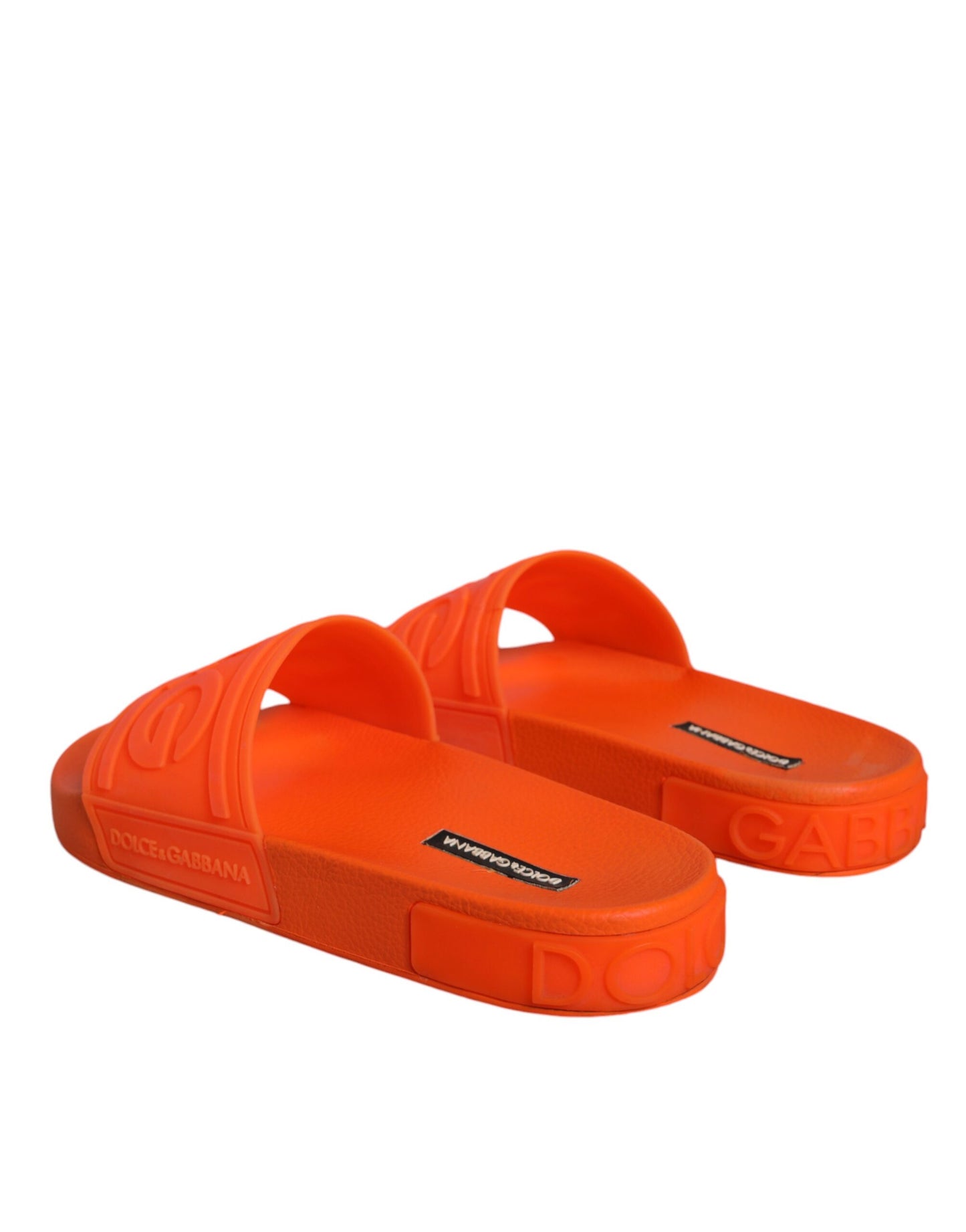 Orange Rubber Slides Sandals Beachwear Shoes - The Luxe Alliance