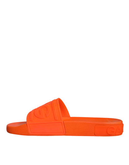 Orange Rubber Slides Sandals Beachwear Shoes - The Luxe Alliance