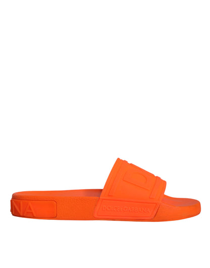 Orange Rubber Slides Sandals Beachwear Shoes - The Luxe Alliance