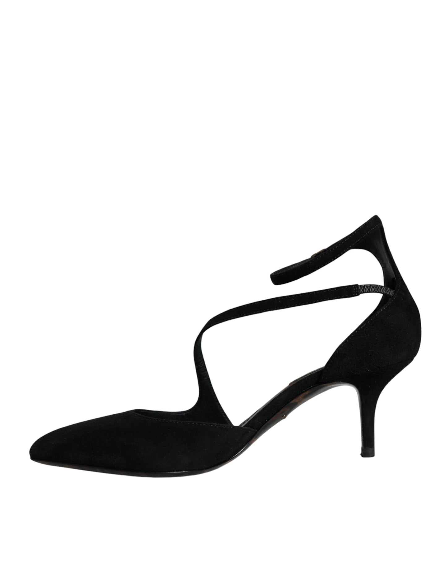 Black Suede Ankle Strap Pumps Heels Shoes - The Luxe Alliance